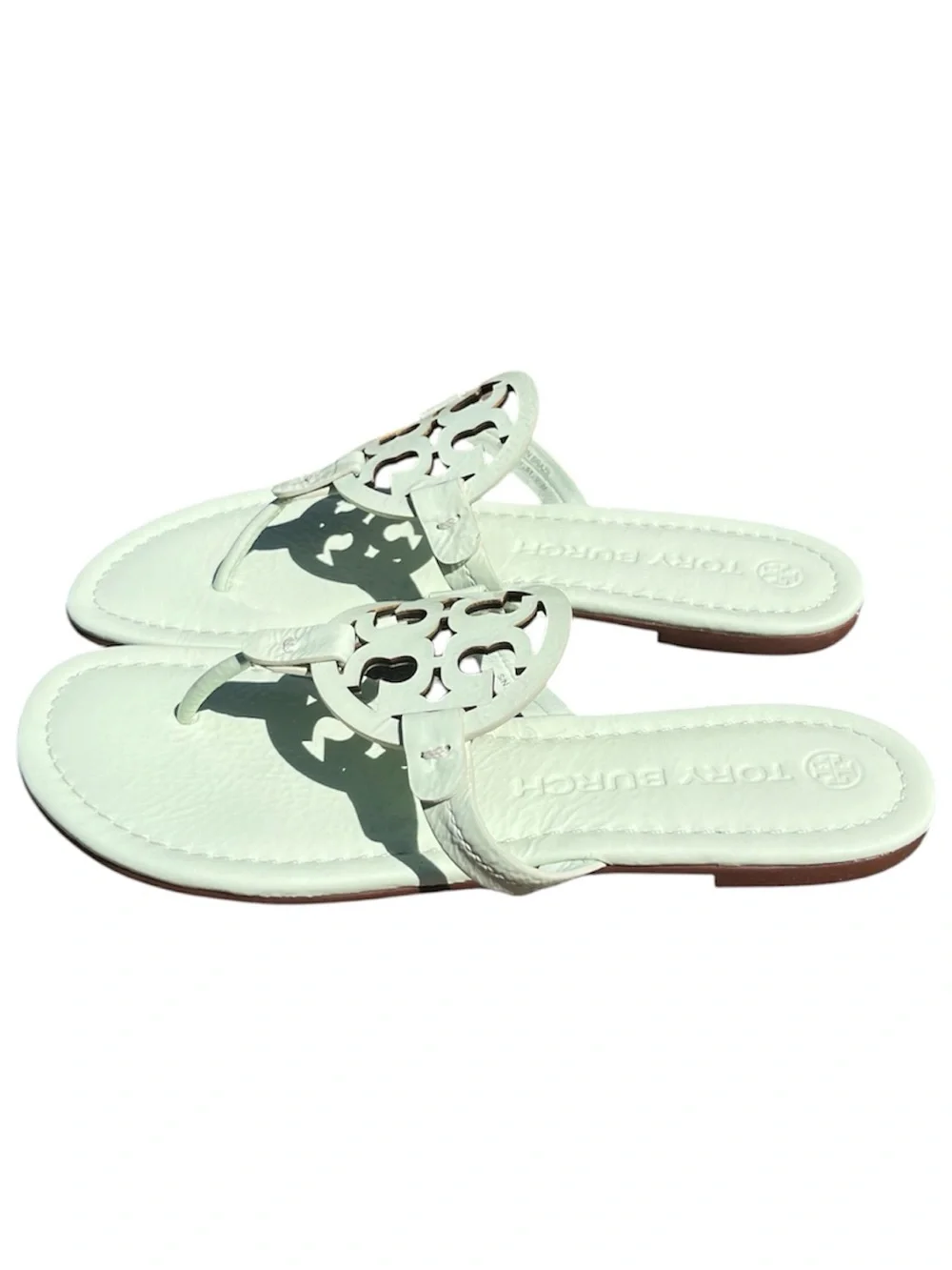 Tory Burch NEW Women’s Miller Patent Leather Sandals in Meadow Mist Size 9.5